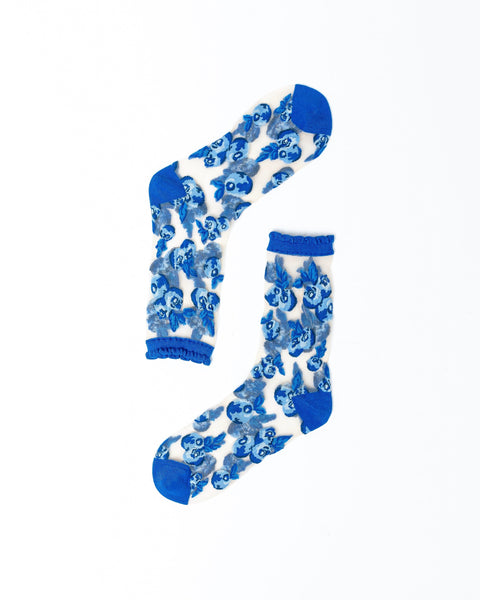 Blueberry Ruffle Sheer Crew Sock-2